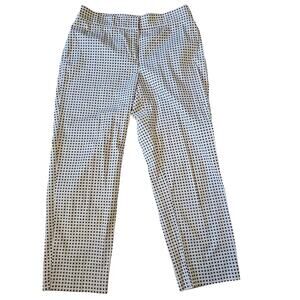 Talbots Black White Geometric Capri Fitted Dress Pants Size 8 Curvy
